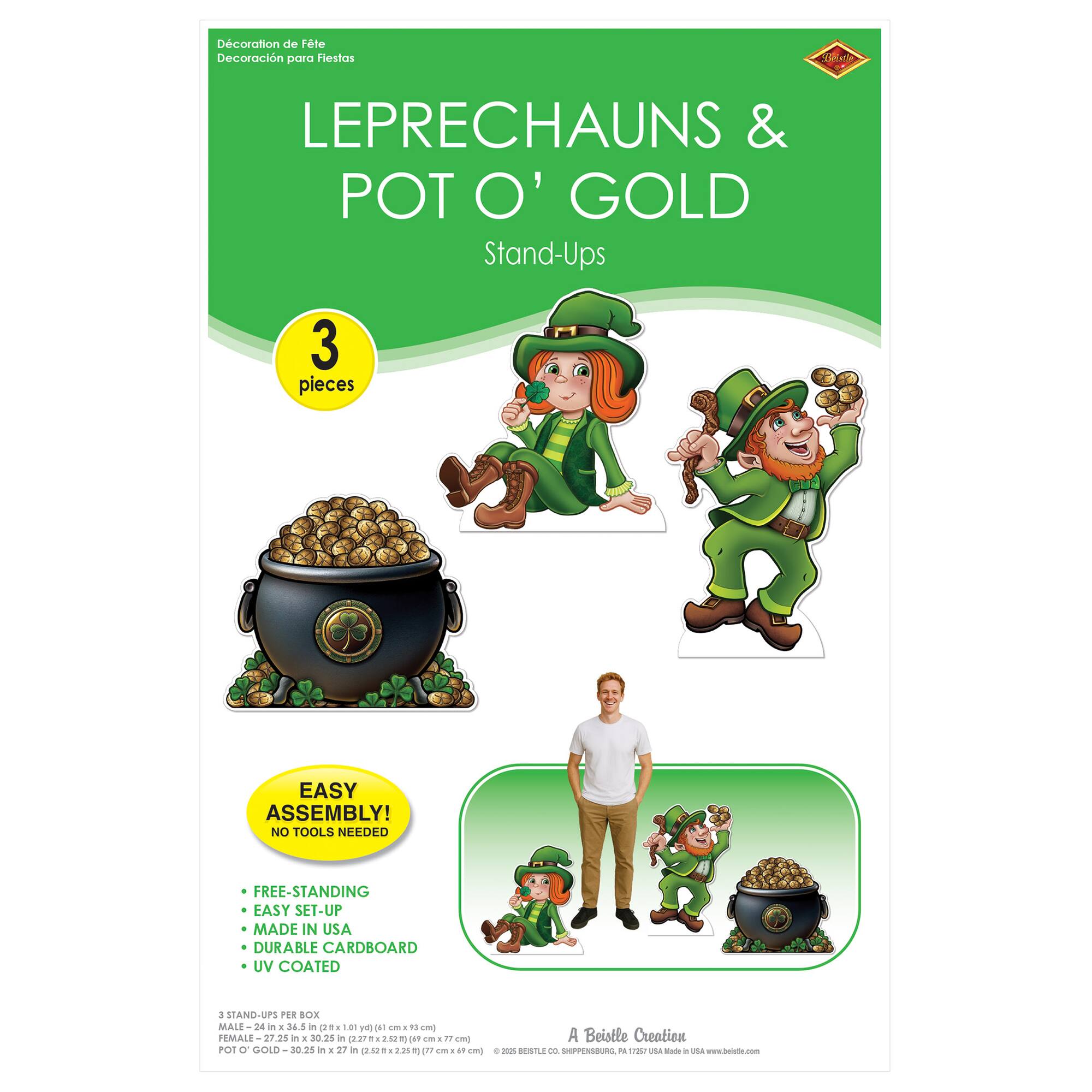 Beistle Leprechauns & Pot O' Gold Stand‑Ups Set